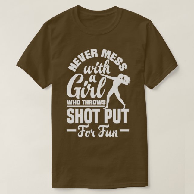 Shot Put Putter Track and Field Female Thrower T-Shirt (Design Front)