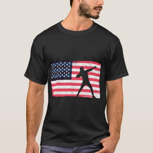 Shot Putter American Flag USA Throw Track And Fiel T_Shirt
