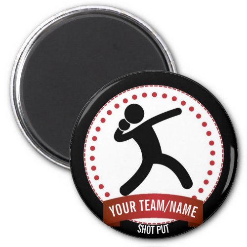 Shot Putter black white and red personalized Magnet