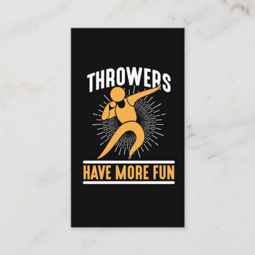 Shot Putting Track and Field Shot Put Thrower Business Card