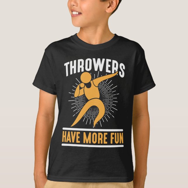 Shot Putting Track and Field Shot Put Thrower T-Shirt (Front)