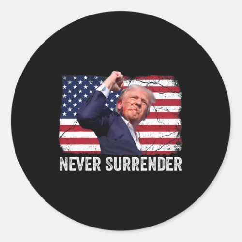 Shot Shirt 2024 Rally _ Never Surrender 1  Classic Round Sticker