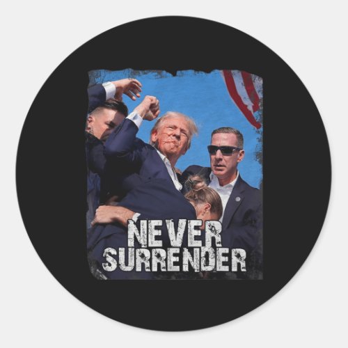 Shot Shirt 2024 Rally _ Never Surrender  Classic Round Sticker