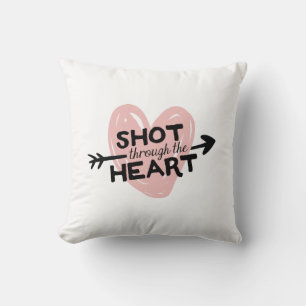 Shot Through the Heart Valentine's Day Throw Pillow