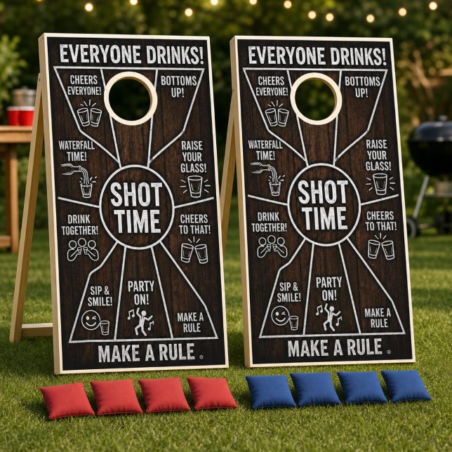 Shot Time Cornhole Boards Wrap  Set (Creator Uploaded)