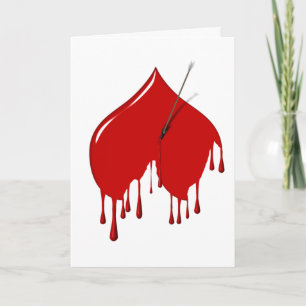 Shot to the Upside Down Heart (Anti-Valentine) Holiday Card