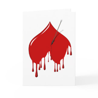 Shot to the Upside Down Heart (Anti-Valentine) Holiday Card