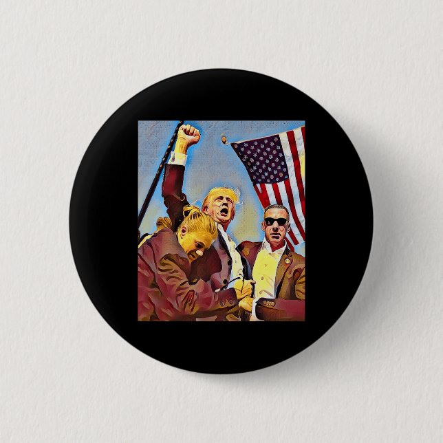 Shot Trump Fight  Button (Front)
