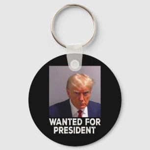 Shot Trump Wanted For President 2024 Keychain