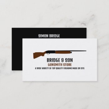 Shotgun Design  Gunsmith  Gunstore Business Card by TheBusinessCardStore at Zazzle