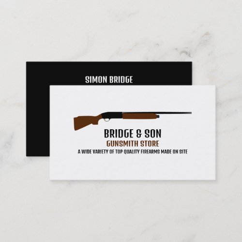 Shotgun Design Gunsmith Gunstore Business Card