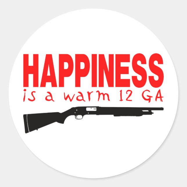 SHOTGUN SHOOTING CLASSIC ROUND STICKER (Front)