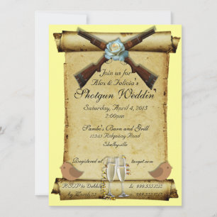 Shotgun Wedding Invitations in Canary Yellow