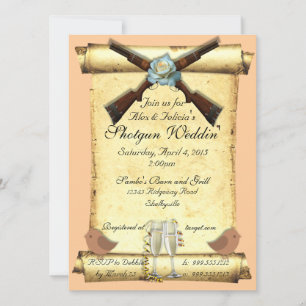 Shotgun Wedding Invitations in Soft Peach