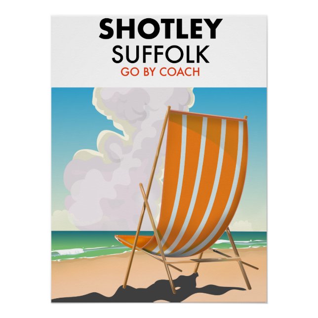 Shotley suffolk beach travel poster (Front)