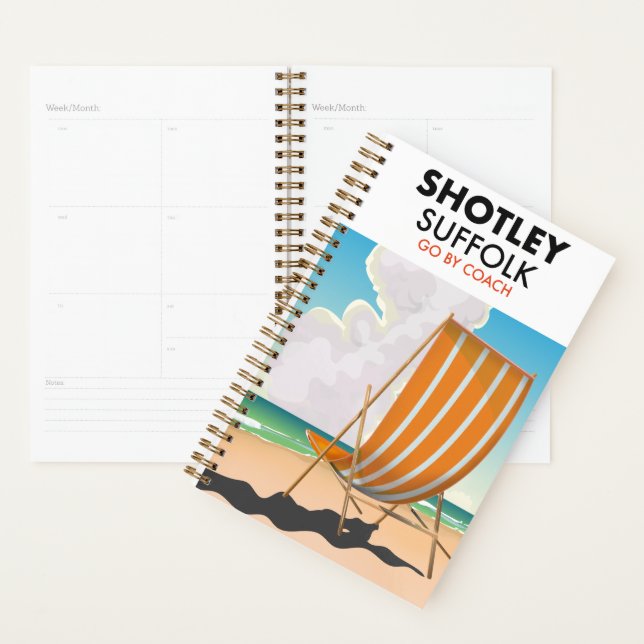 Shotley suffolk beach travel poster planner (Display)