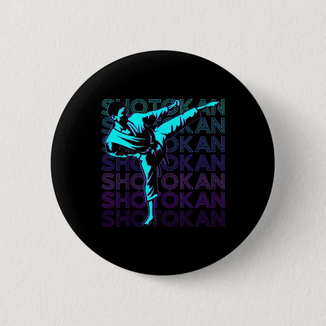 Shotokan Karate Japanese Martial Arts Retro  Button (Front)