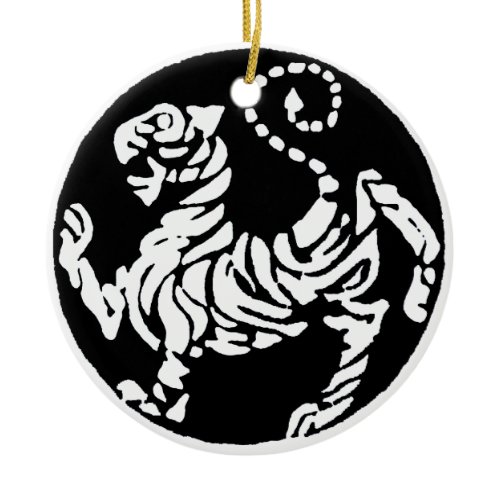 SHOTOKAN TIGER BLACK AND WHITE CERAMIC ORNAMENT