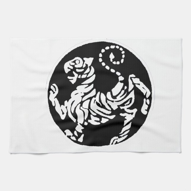 SHOTOKAN TIGER BLACK AND WHITE KITCHEN TOWEL (Horizontal)