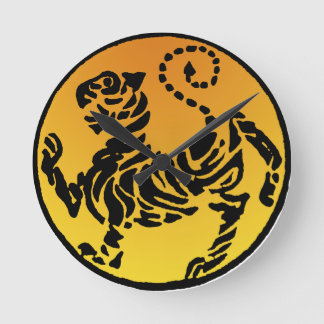 Shotokan Tiger - Gold Round Clock