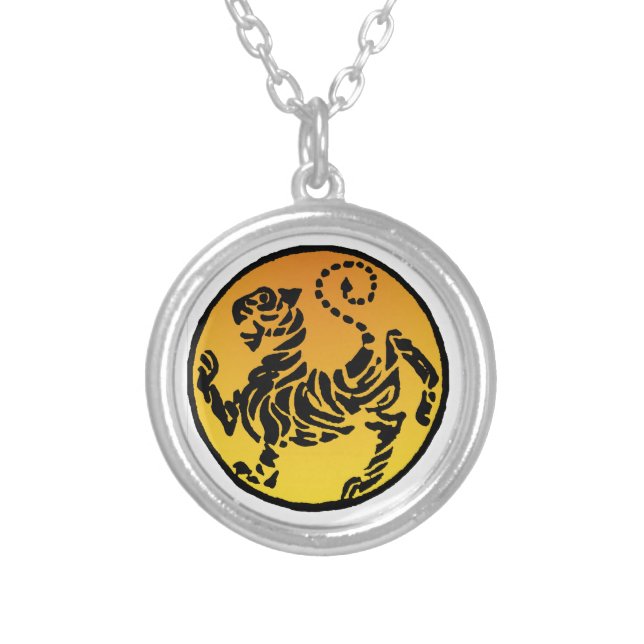 Shotokan Tiger - Gold Silver Plated Necklace (Front)
