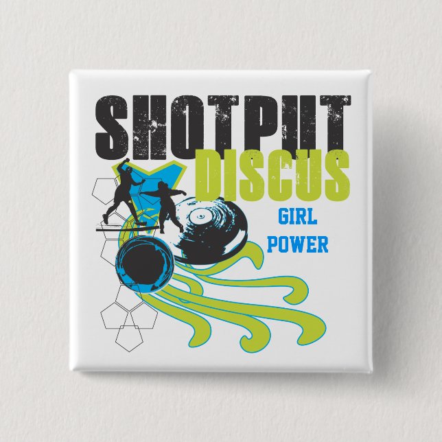 Shotput and Discus - Girl Power button (Front)