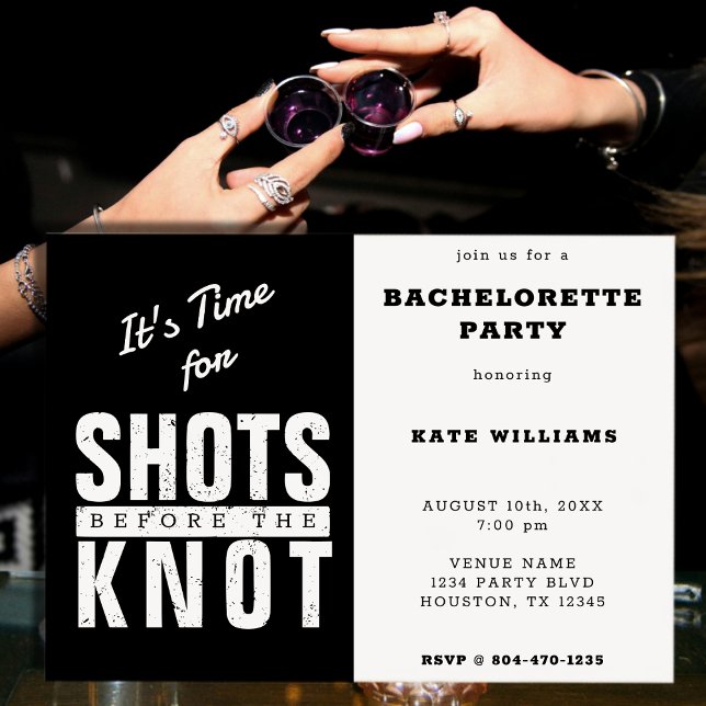 Shots Before the Knot Bachelorette Party Invitation (Shots Before the Knot Bachelorette Party Invitation)