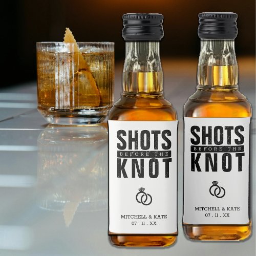 Shots Before the Knot Bachelorette Party Liquor Bottle Label