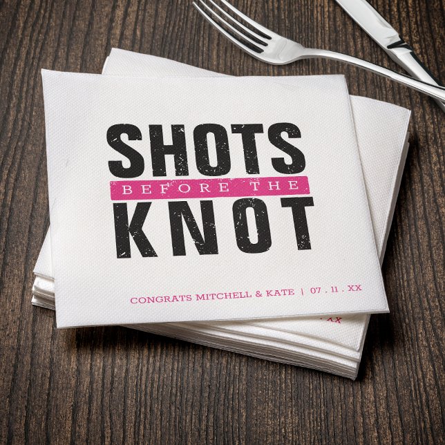Shots Before the Knot Hot Pink Bachelorette Party Napkins (Shots Before the Knot Bachelorette Party Napkins
)