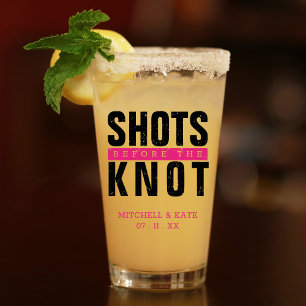 Shots Before the Knot Pink Bachelorette Party Glass