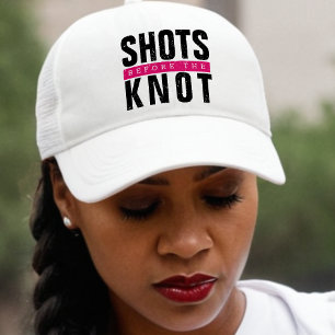 Shots Before the Knot Pink Bachelorette Party Trucker Hat