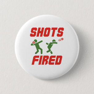 Shots Fired Funny Shot Put Track and Field Button