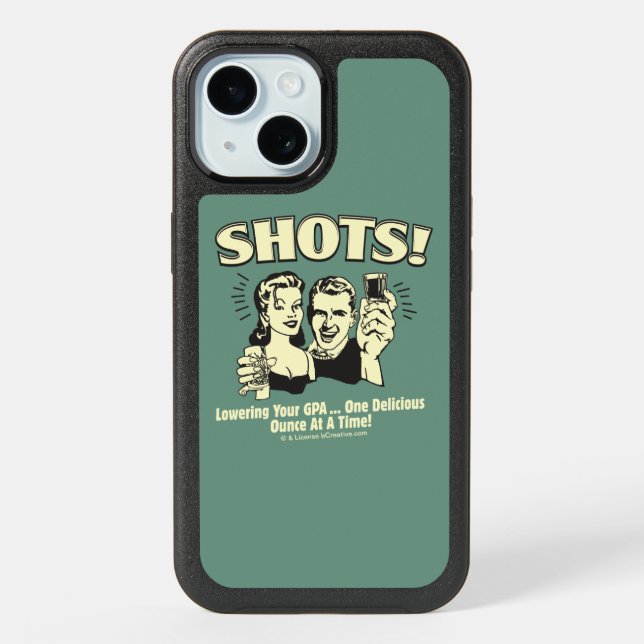 Shots: Lowering Your GPA iPhone 15 Case (Back)