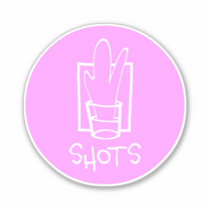Shots Pink and White Custom-Cut Vinyl Sticker