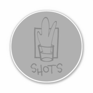 Shots Round Gray Custom-Cut Vinyl Sticker