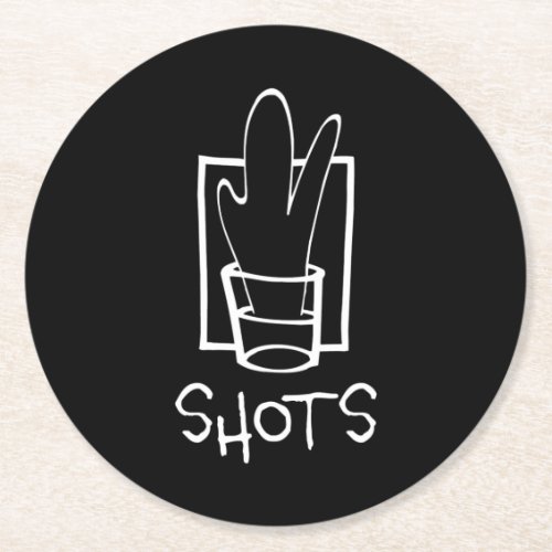 Shots Round Paper Coasters