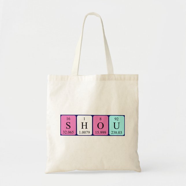 Shou periodic table name tote bag (Front)