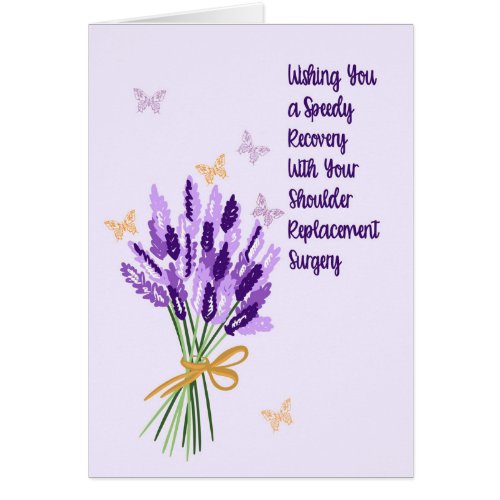 Shoulder Replacement Surgery Card Lavender Flowers