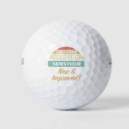 Shoulder Surgery Survivor Humor Golf Balls