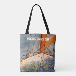 Shoulder Tote Bag -  Sailboat Racing 