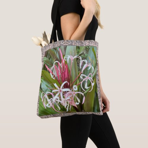 Shoulder Tote Bag with Beautiful Pink Spider Lily