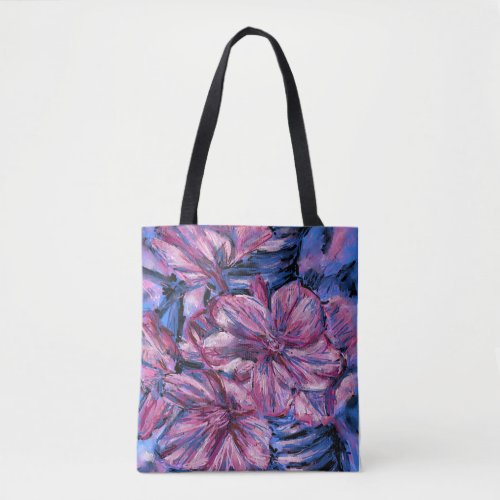 Shoulder Tote Cherry Blossoms Blue Tote Bag