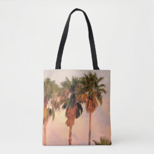 Shoulder Tote Three Palm Trees Sunset Bag