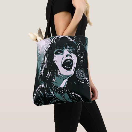 Shout It Out Expressive Singer Teal Music Lovers Tote Bag