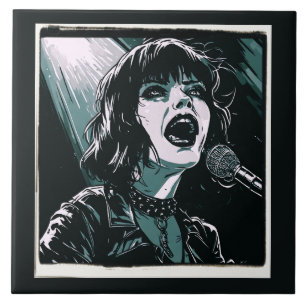 Shout It Out Loud Punk Rocker Retro Vintage Style Ceramic Tile