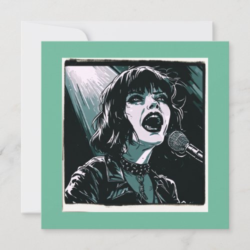 Shout It Out Loud Punk Rocker Retro Vintage Teal