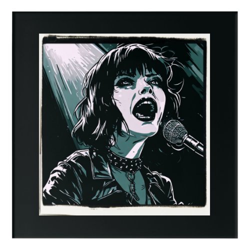 Shout It Out Loud Punk Rocker Retro Vintage Teal Acrylic Print