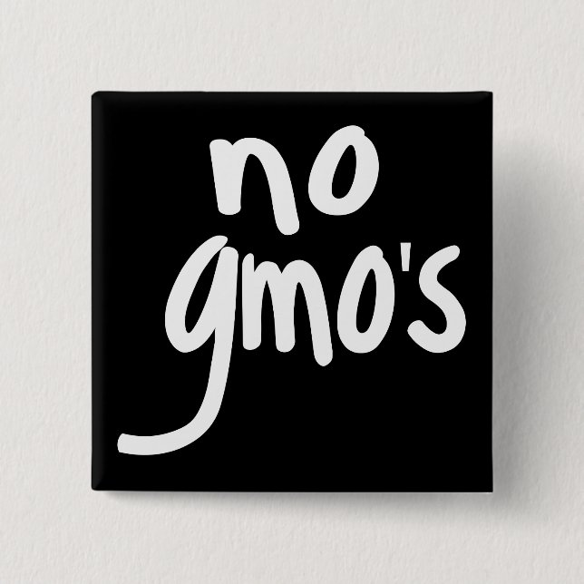 Shout No GMO's Protect our Food Black Badge Button (Front)