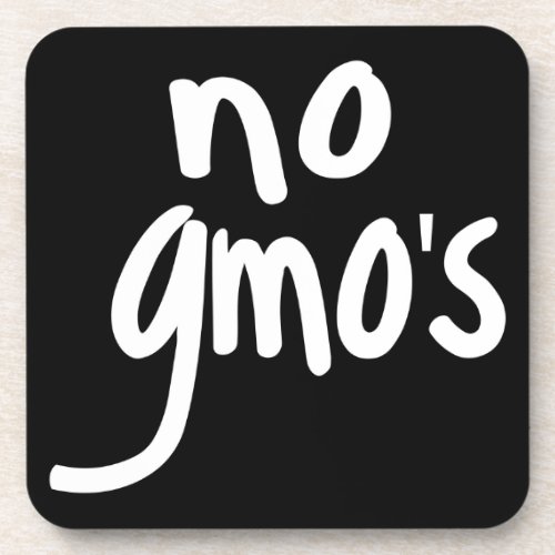 Shout No GMOs Protect our Food Black Drink Coaster