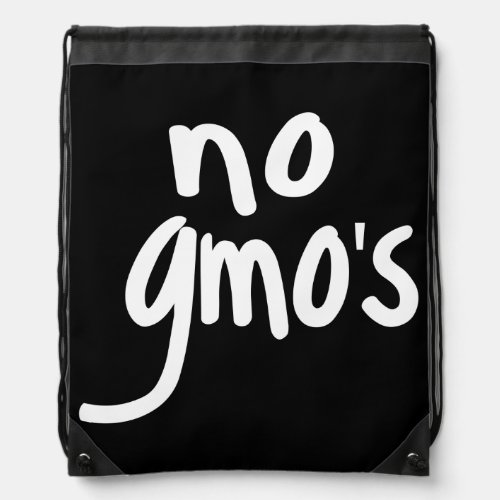 Shout No GMOs Protect our Food on Black Drawstring Bag